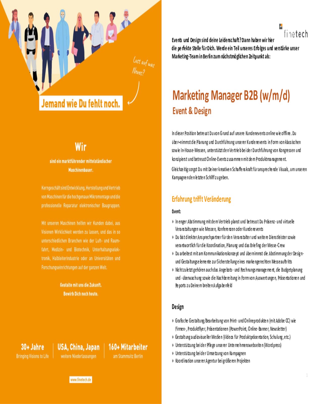 Marketing Manager B2B (w/m/d) Event & Design | Finetech